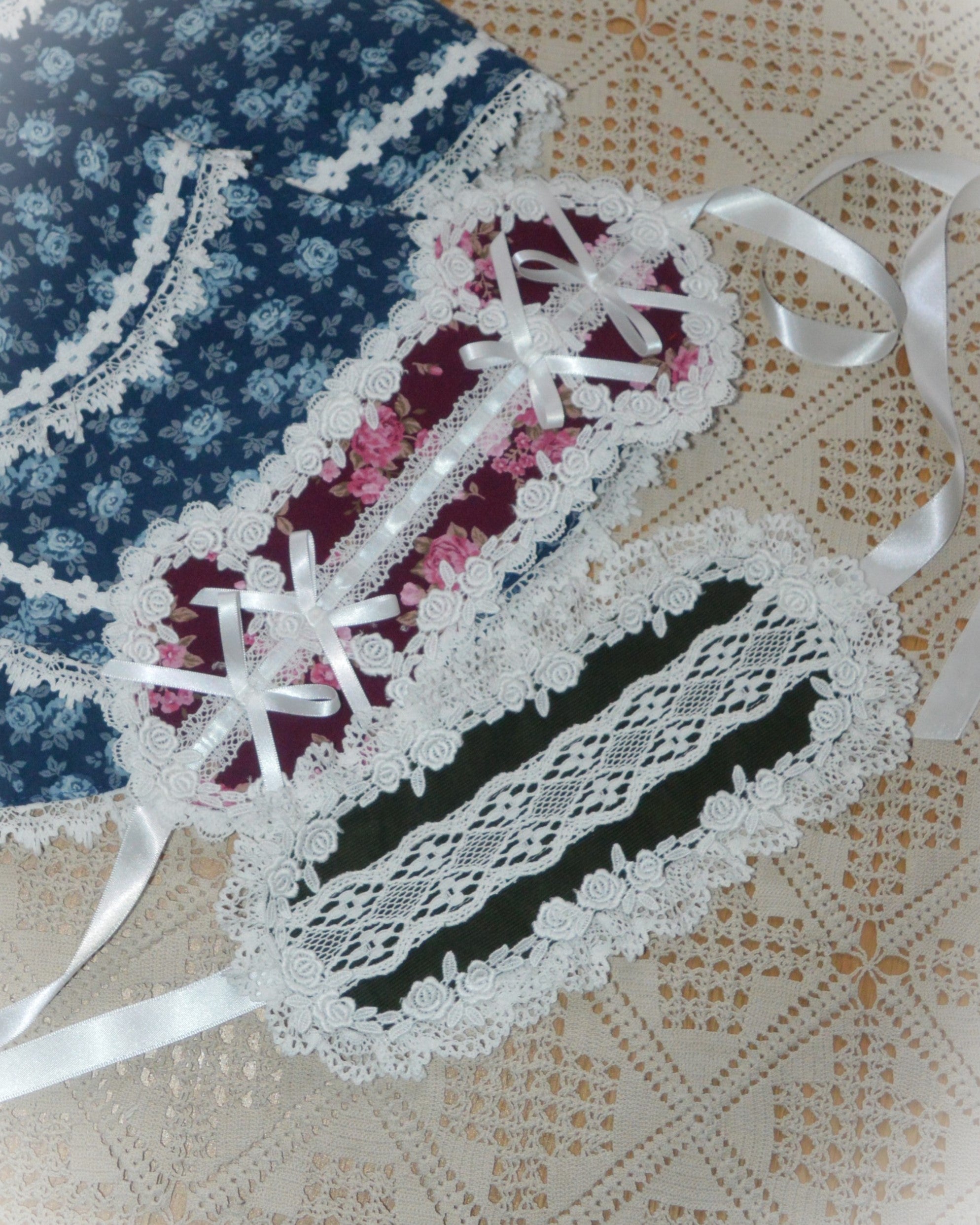 Floral & corduroy headdresses