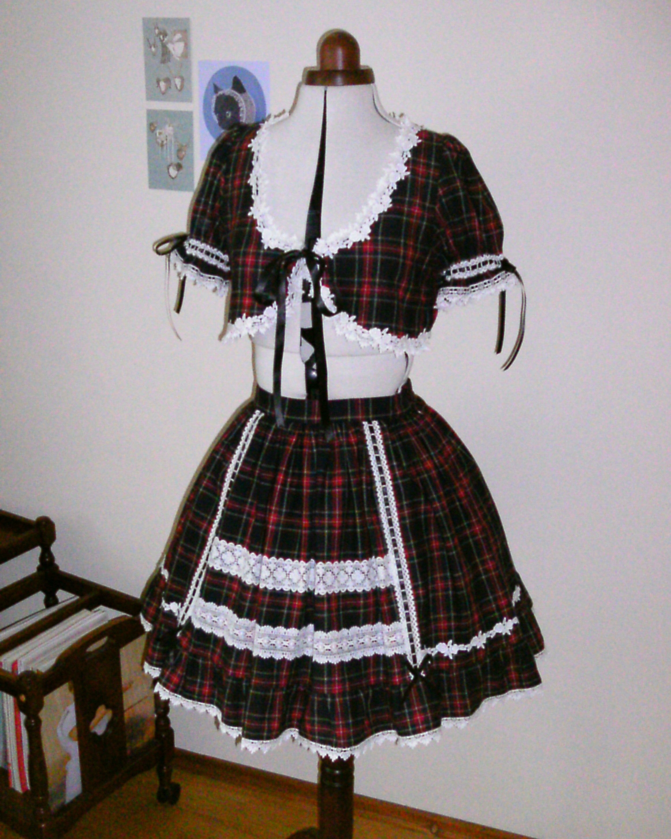 Blue Tartan Bolero & Skirt sets
