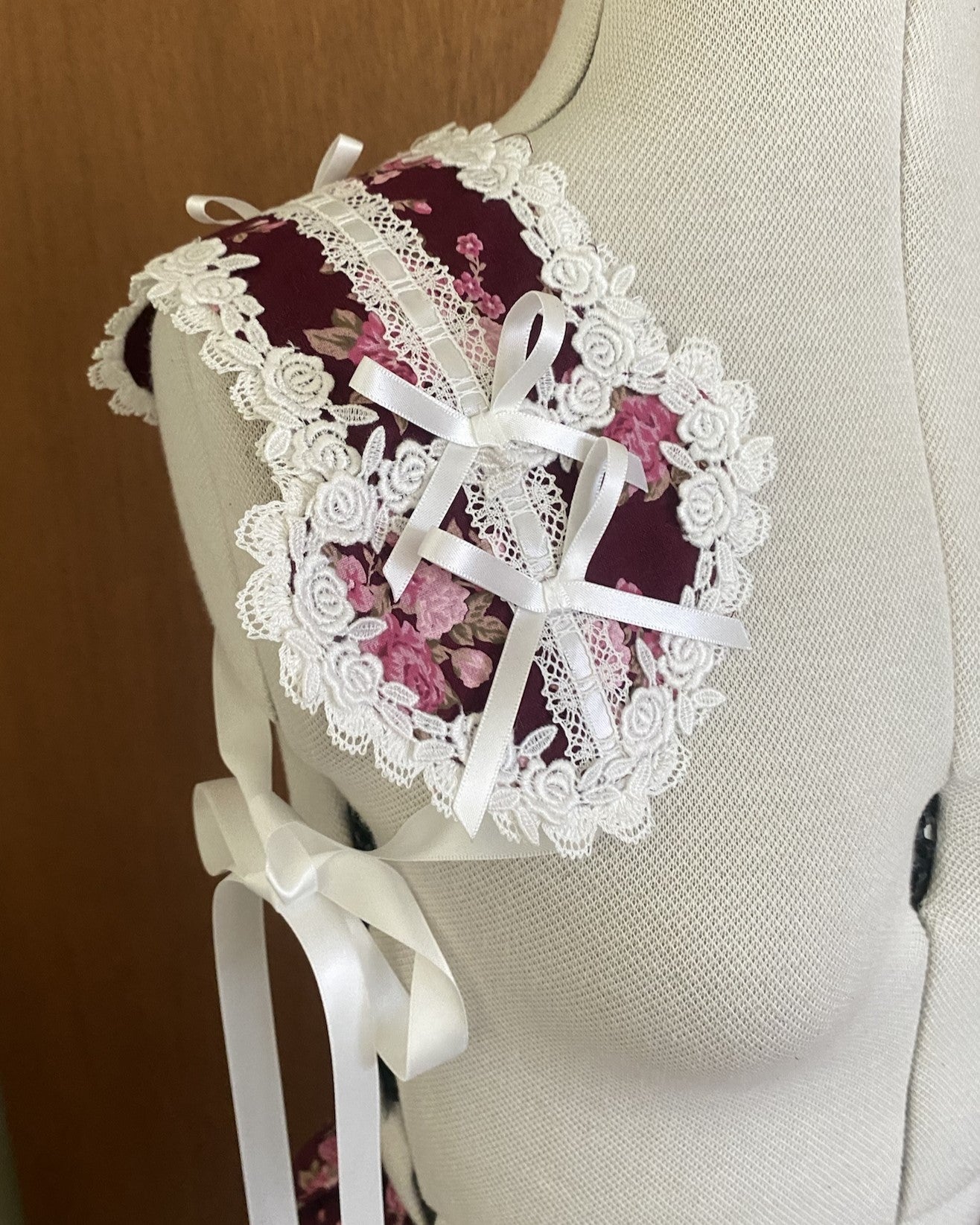 Bordeaux bouquet skirt & headdress set