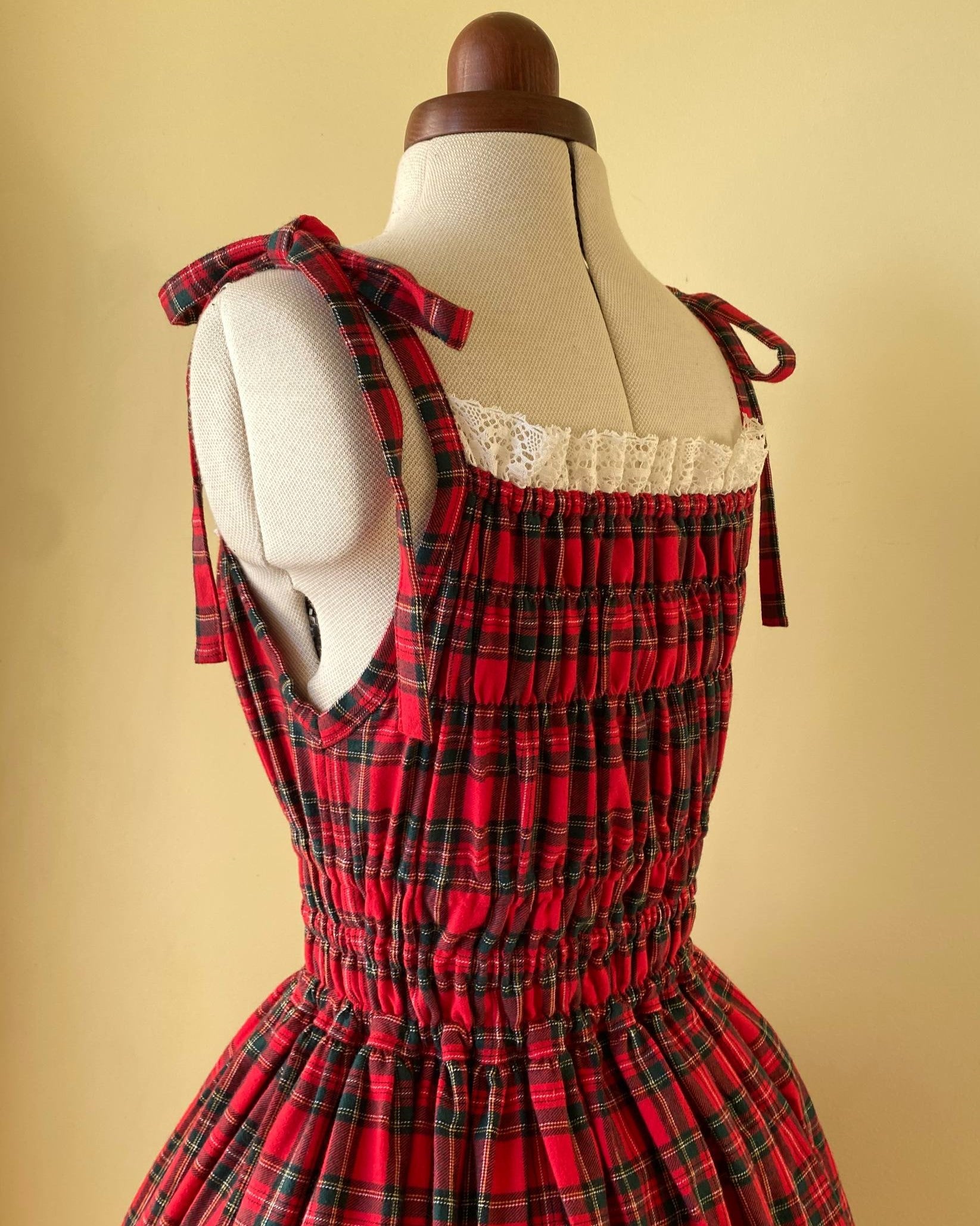 Tartan shirring JSK