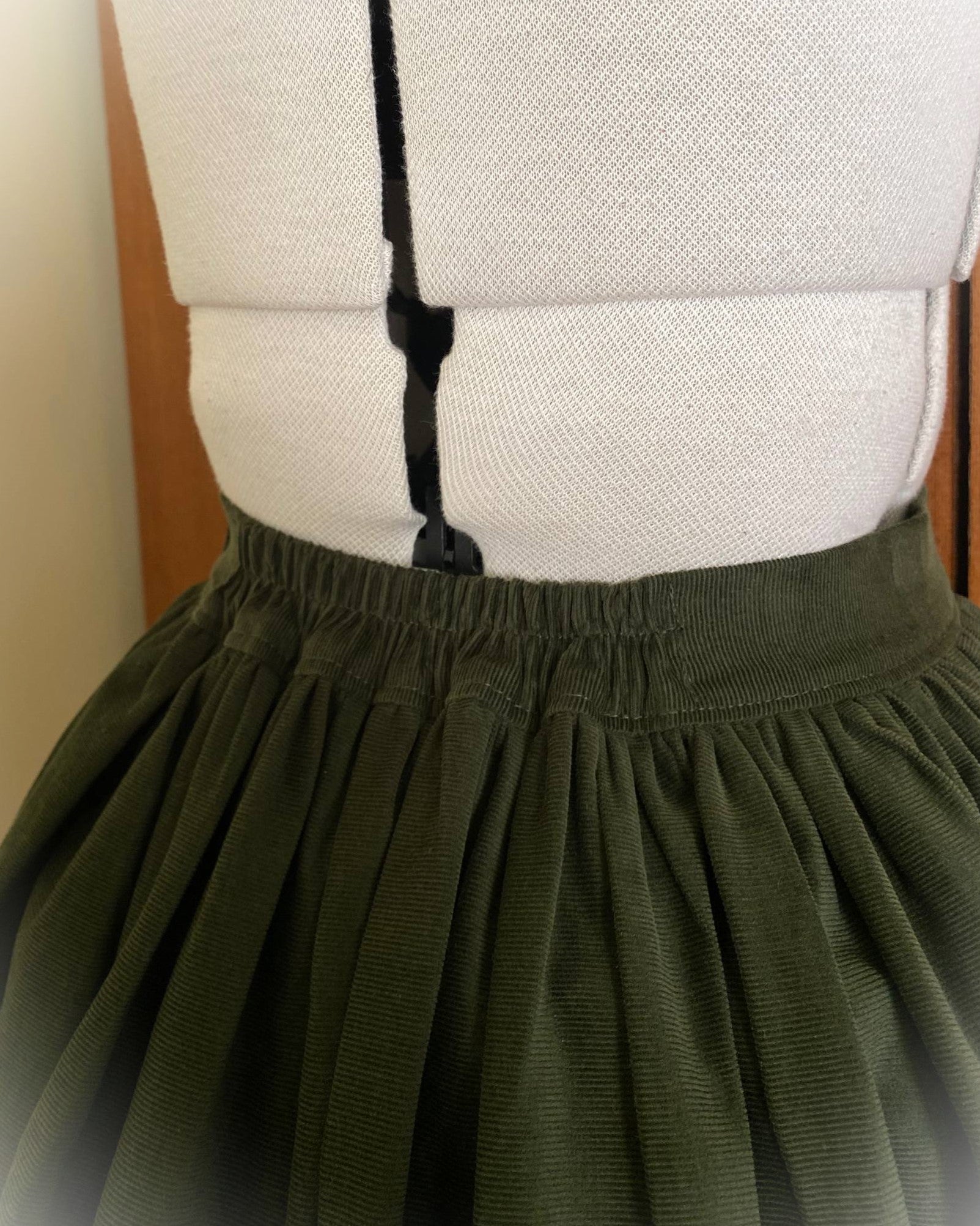 Green corduroy skirts
