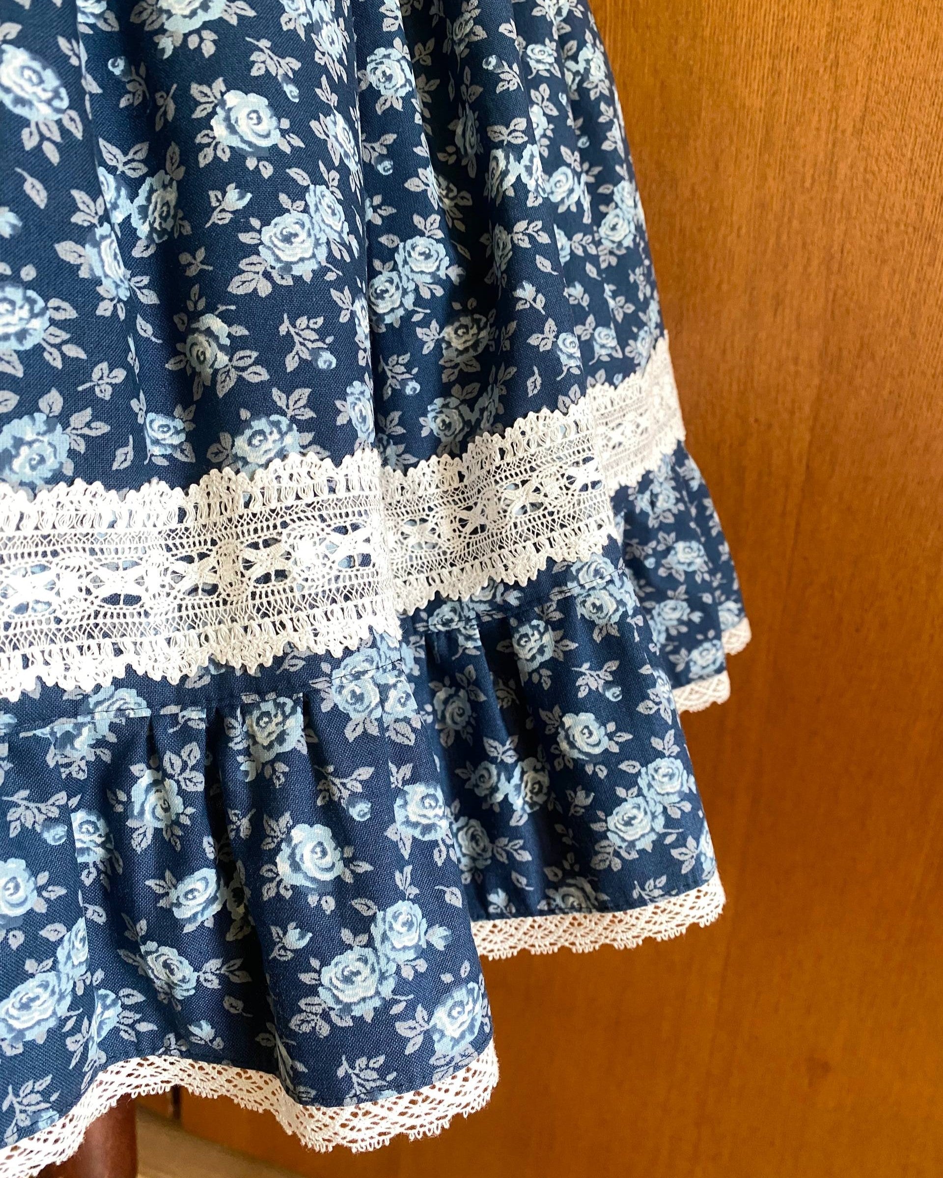 Blue rose shirring JSK