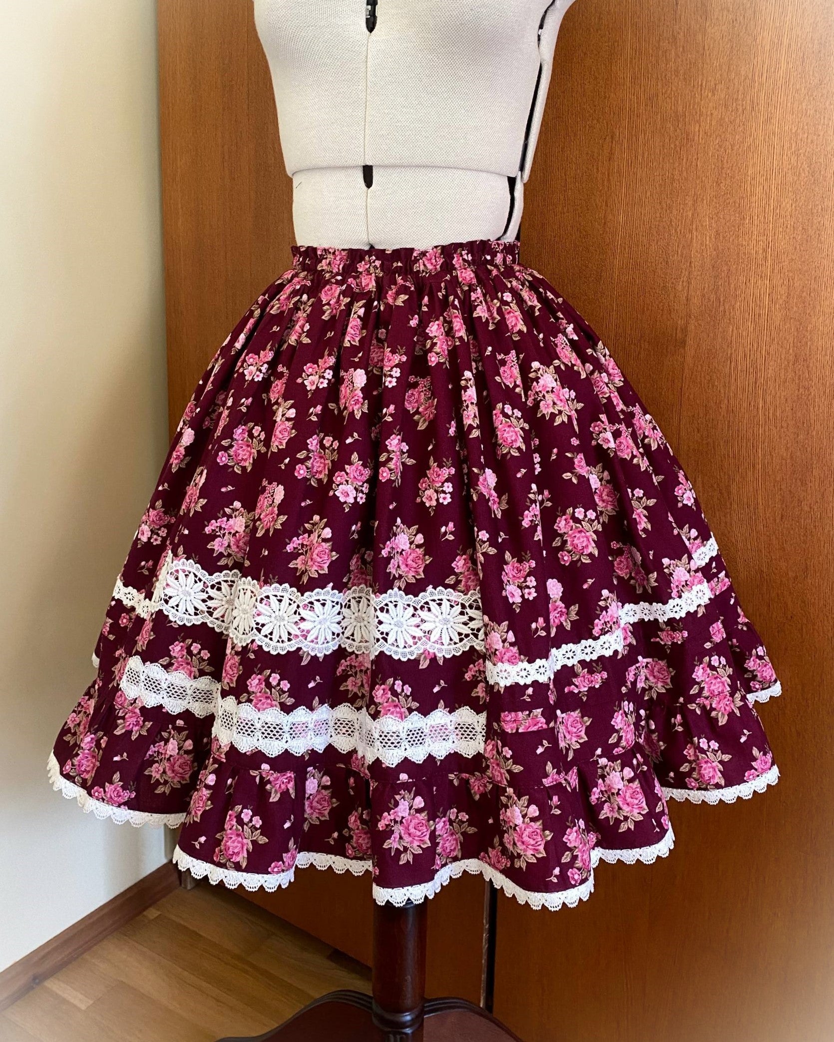 Bordeaux bouquet skirt