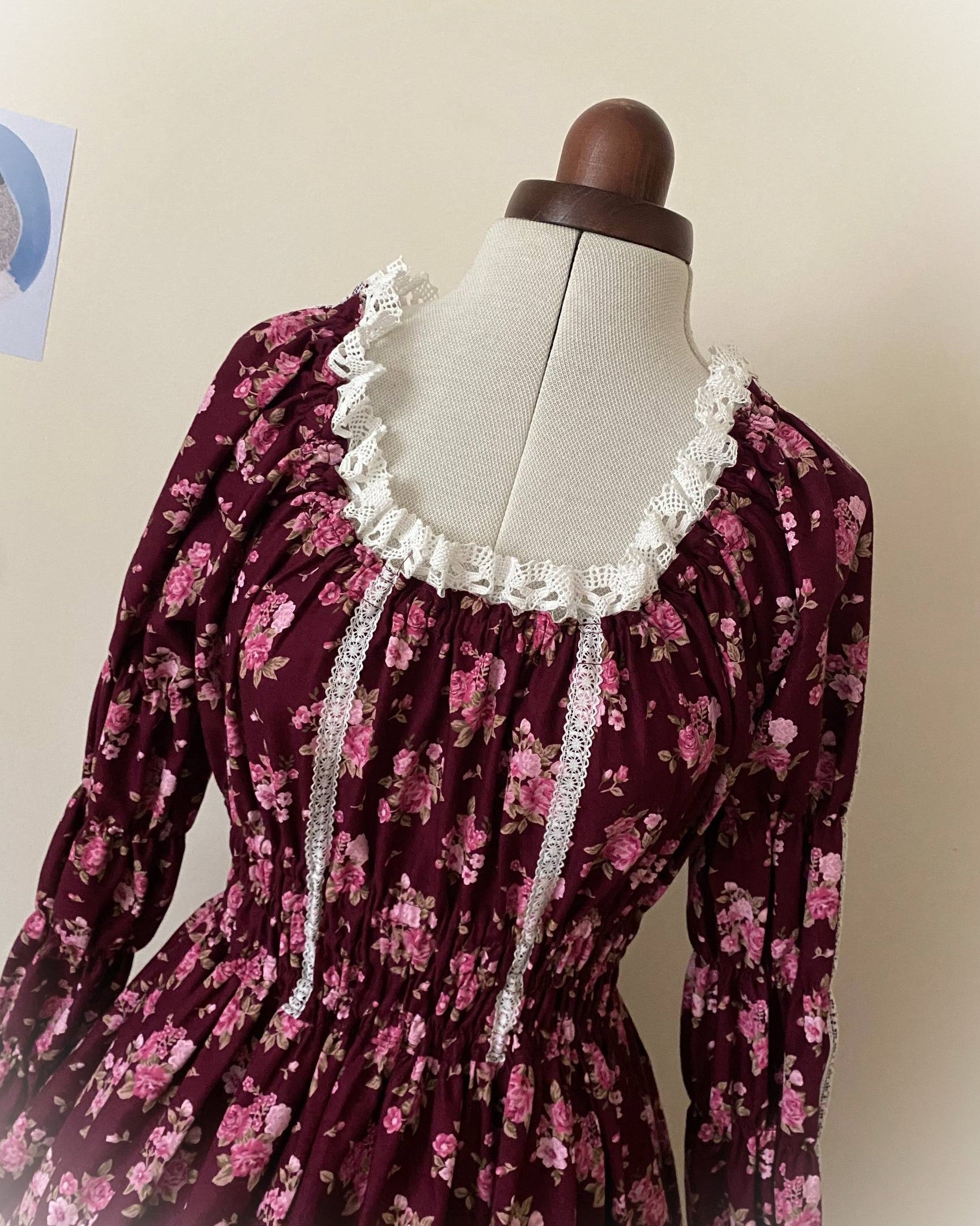 Long bouquet shirring OP