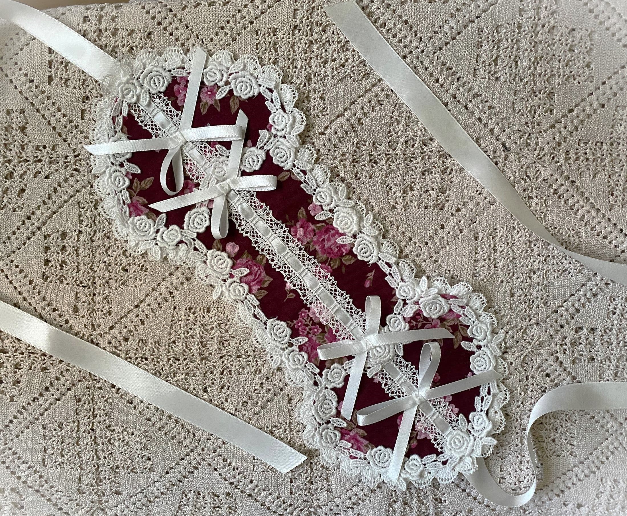 Bordeaux bouquet heart headdress