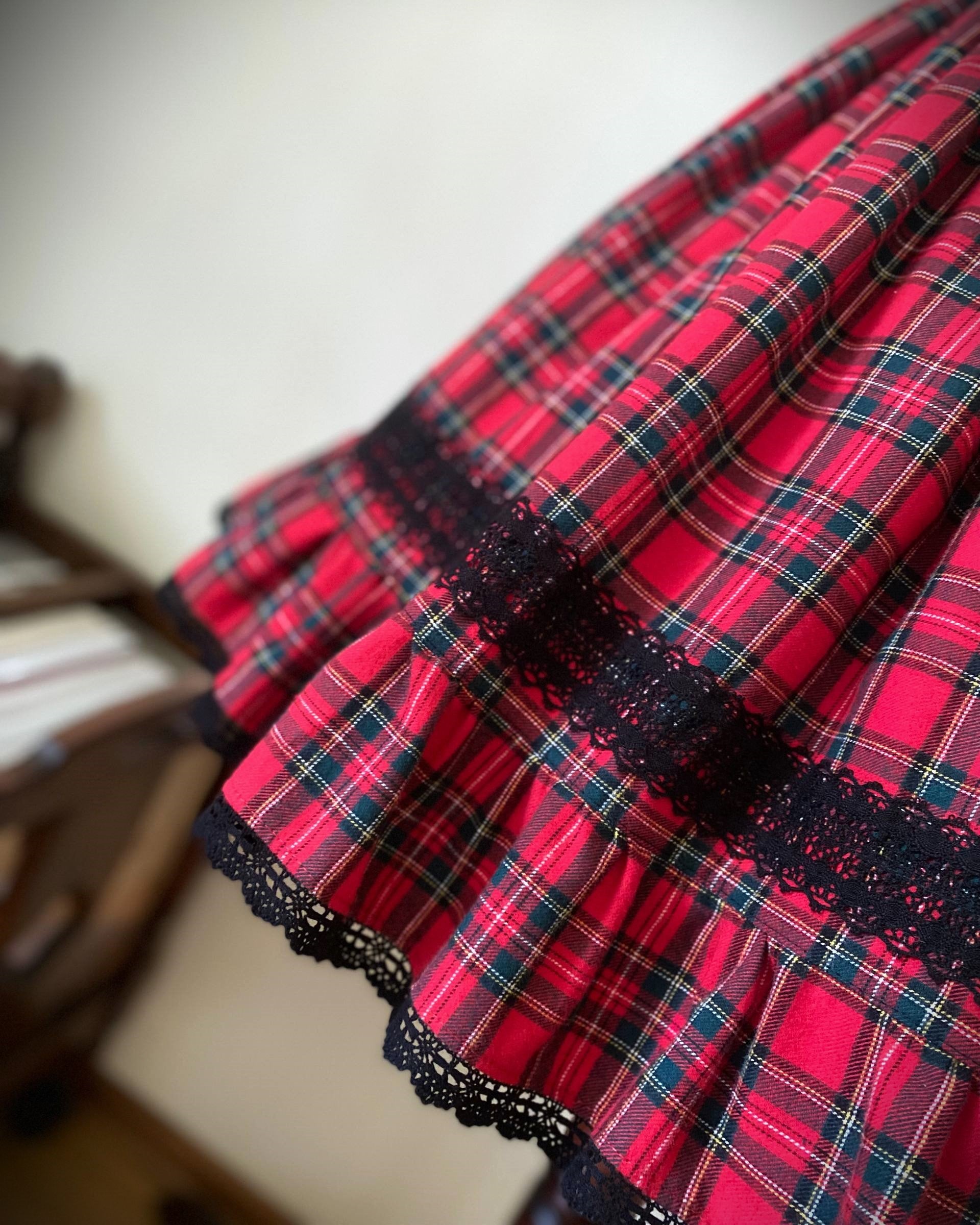 Tartan shirring JSK