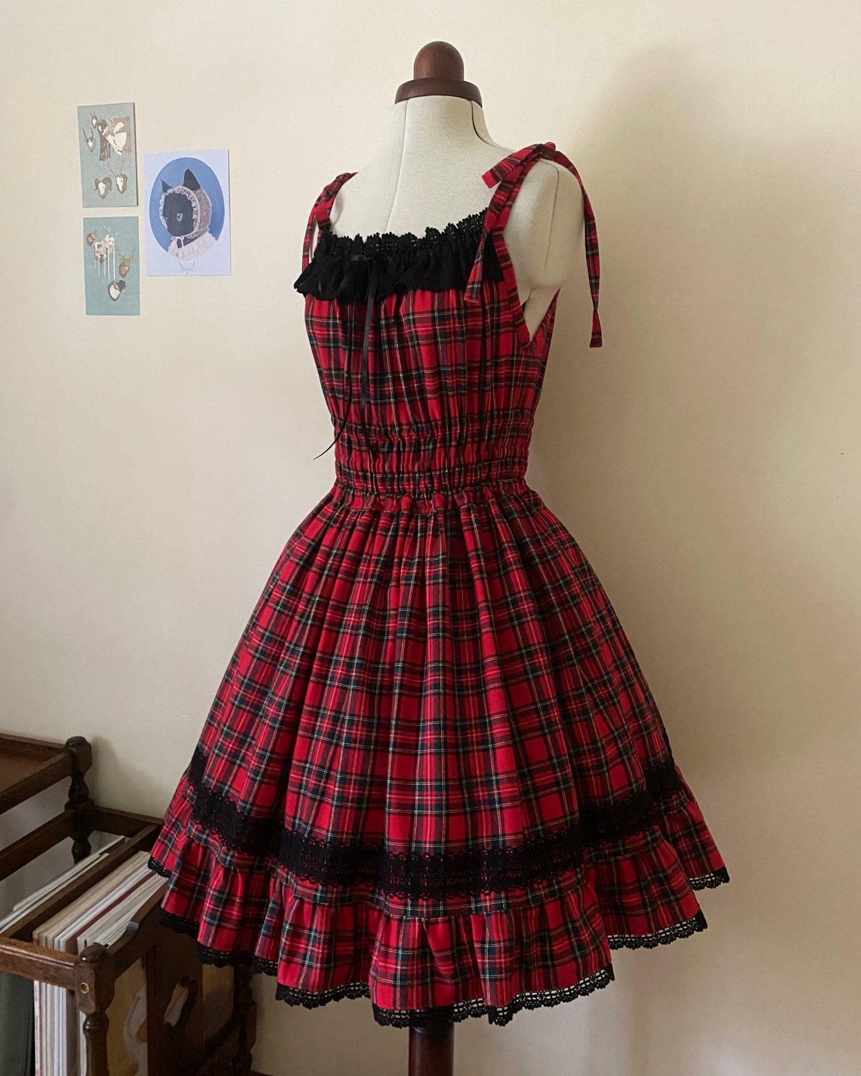 Tartan shirring JSK