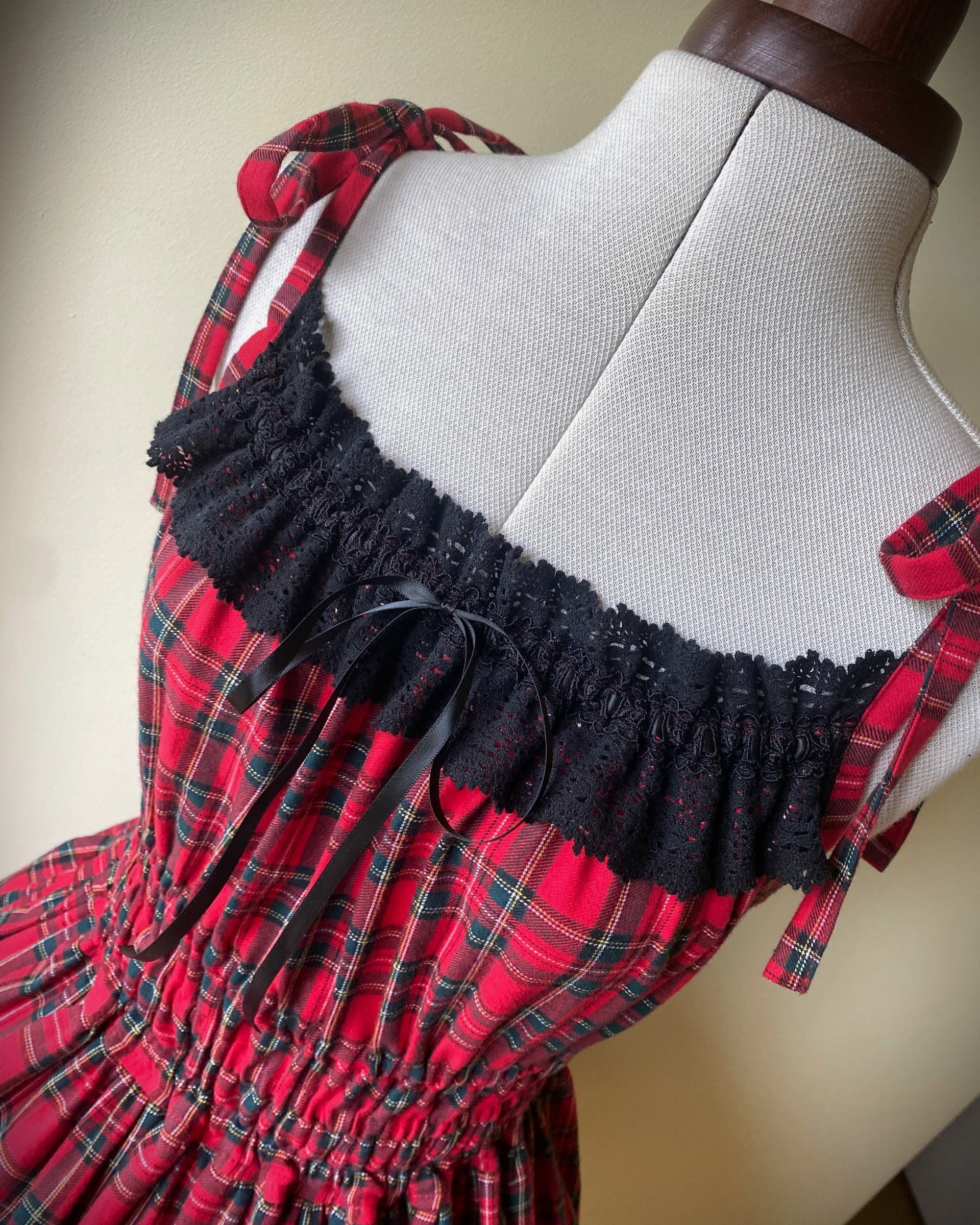 Tartan shirring JSK