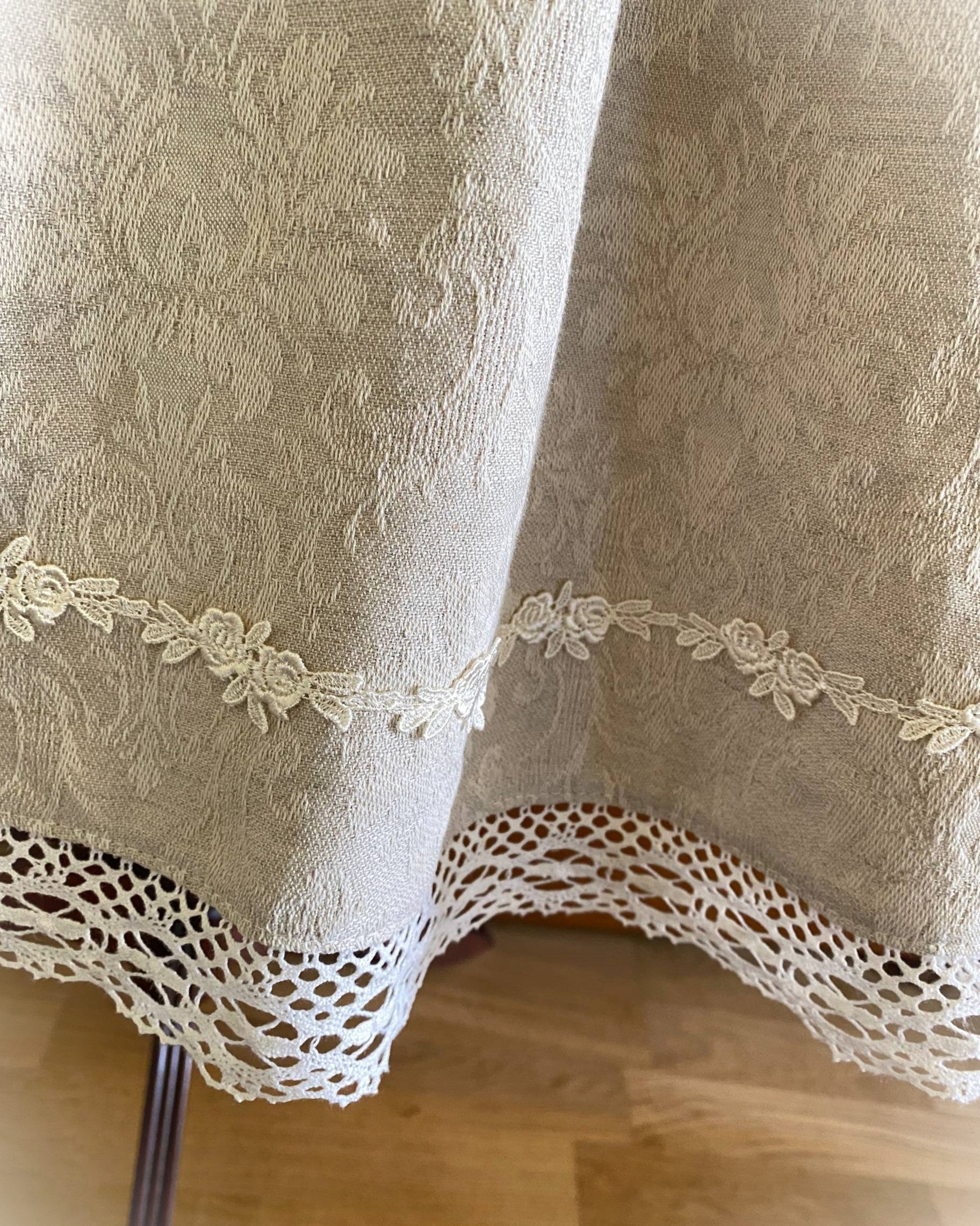 Linen jacquard square neck OP