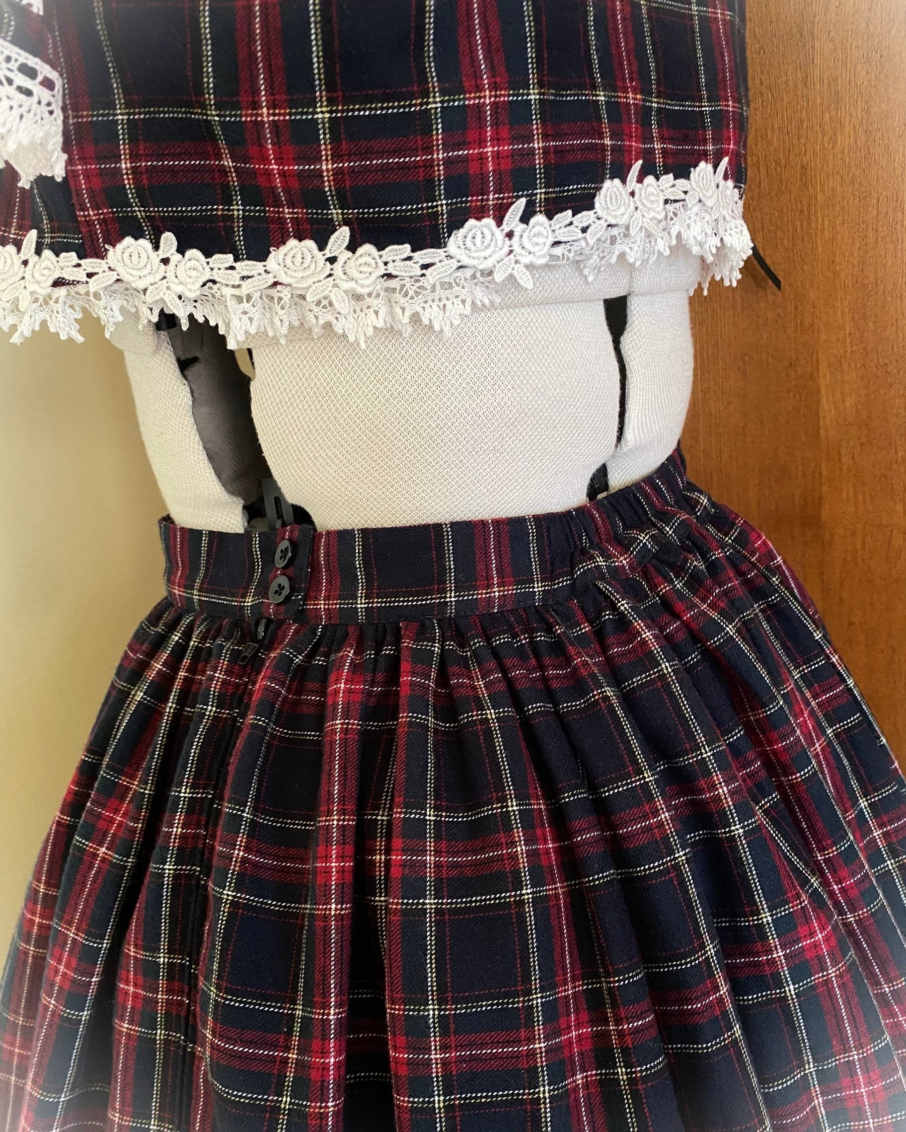 Blue Tartan Bolero & Skirt sets