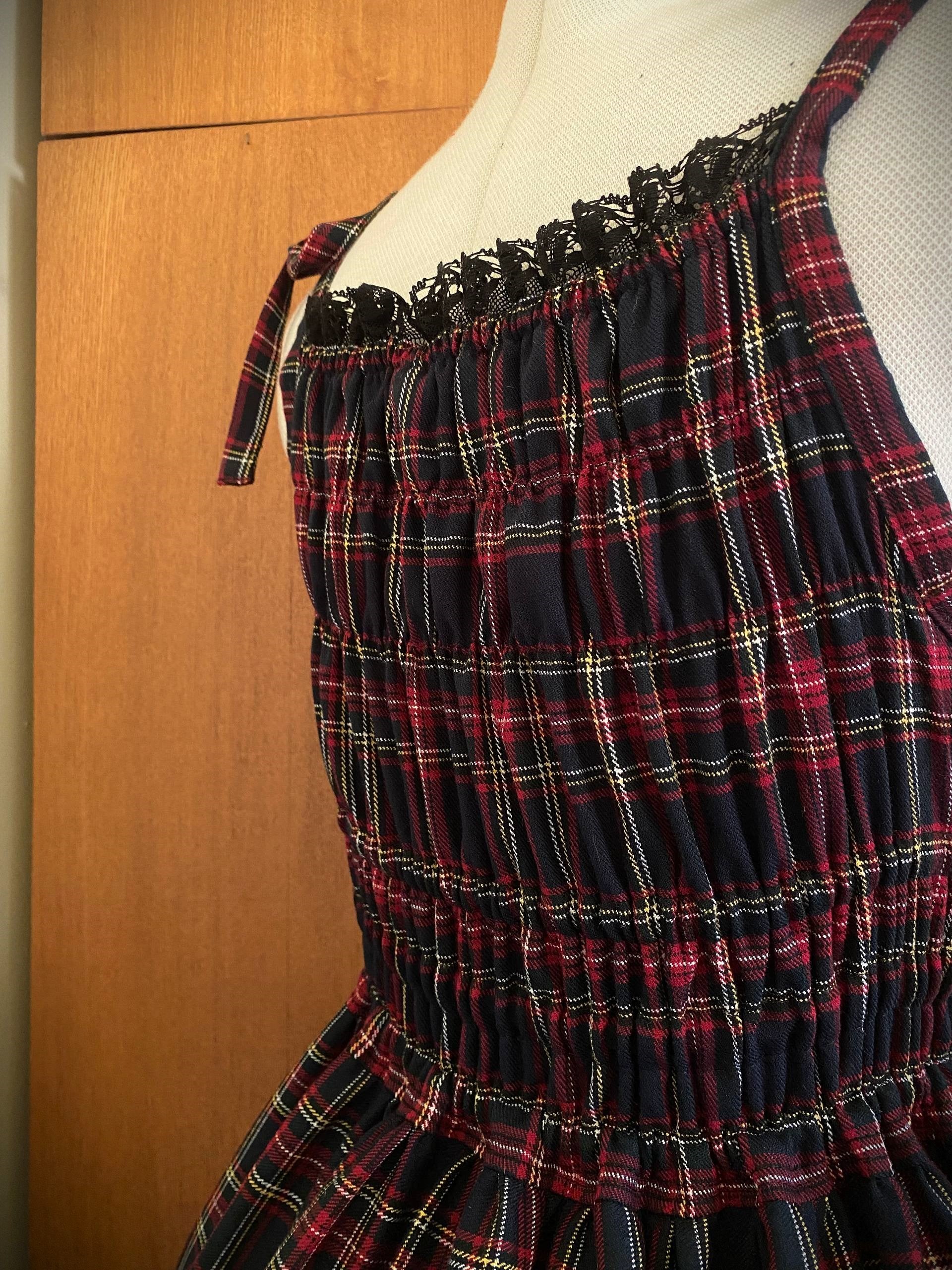 Tartan shirring JSK