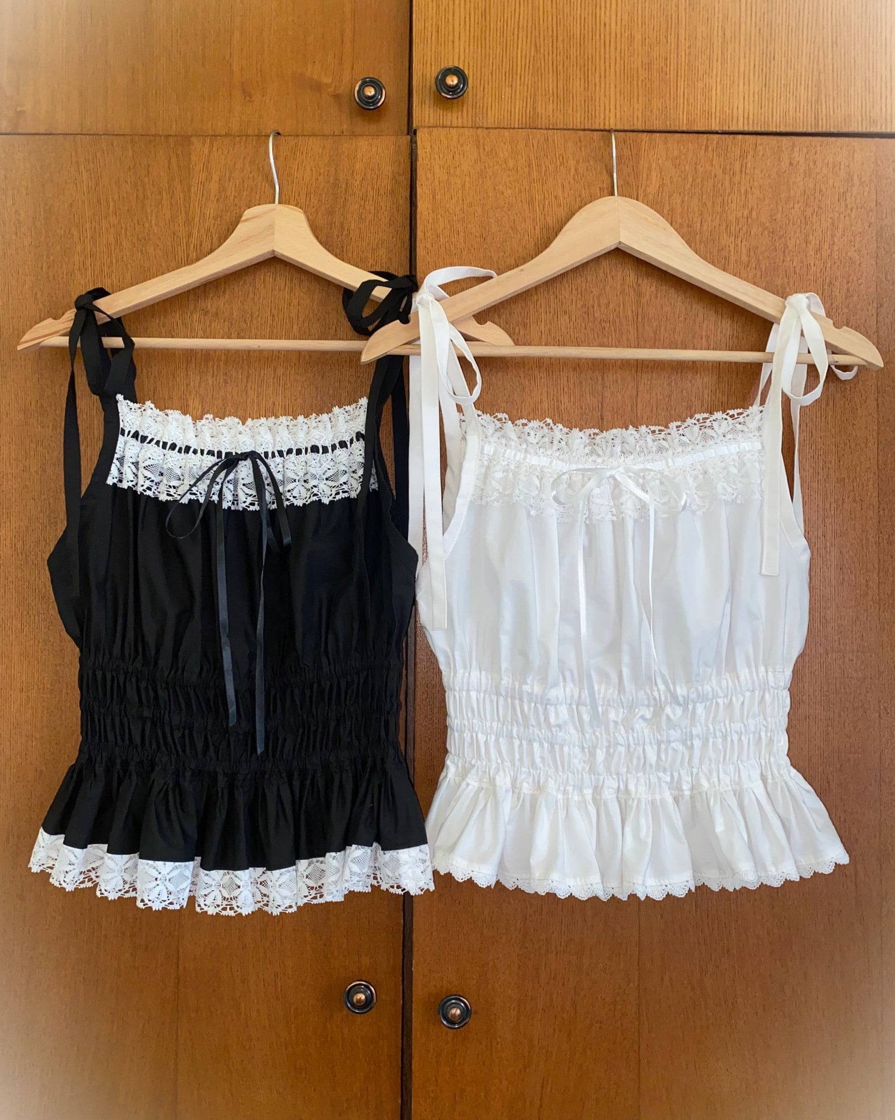 Cotton shirring camisoles