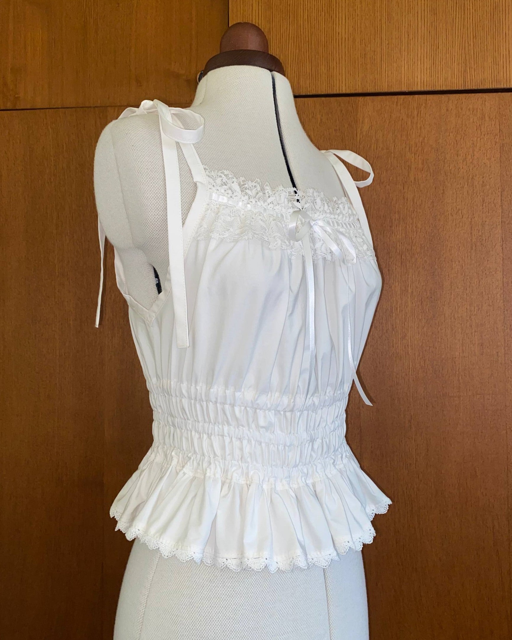Cotton shirring camisoles
